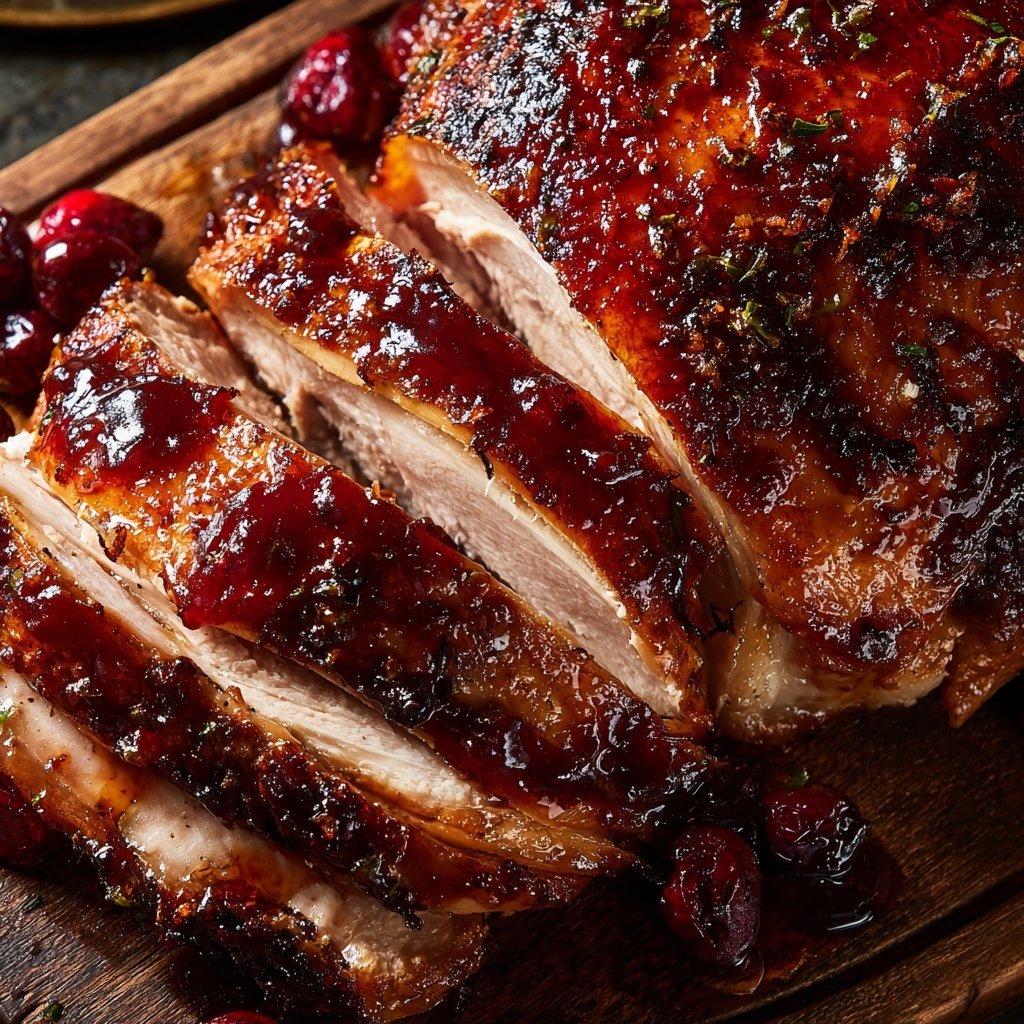 Roasted Turkey with Cranberry Glaze