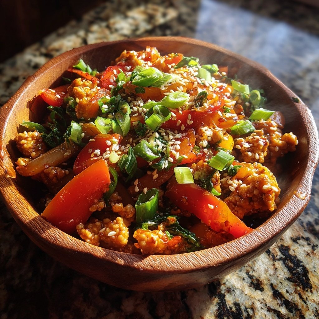 Ground Chicken Stir Fry Bowl