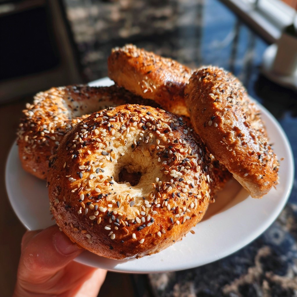 Protein Bagels With Flaxseed