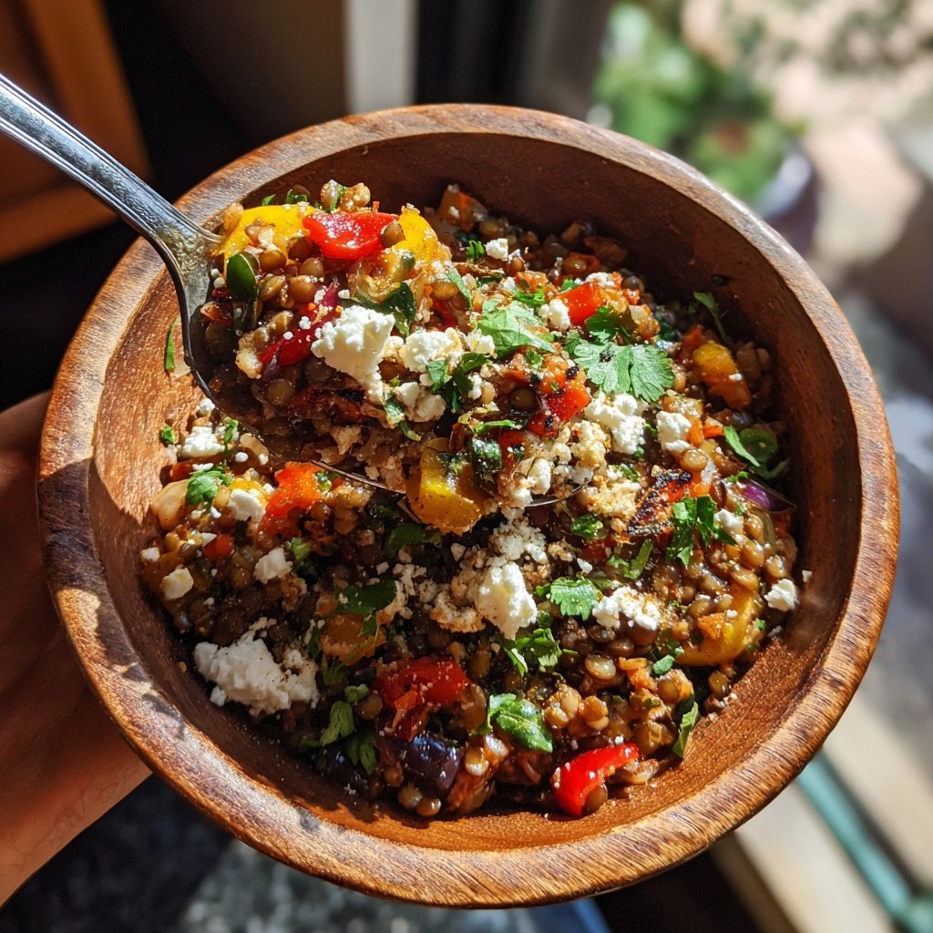 High Protein Lentil Rice Bowl