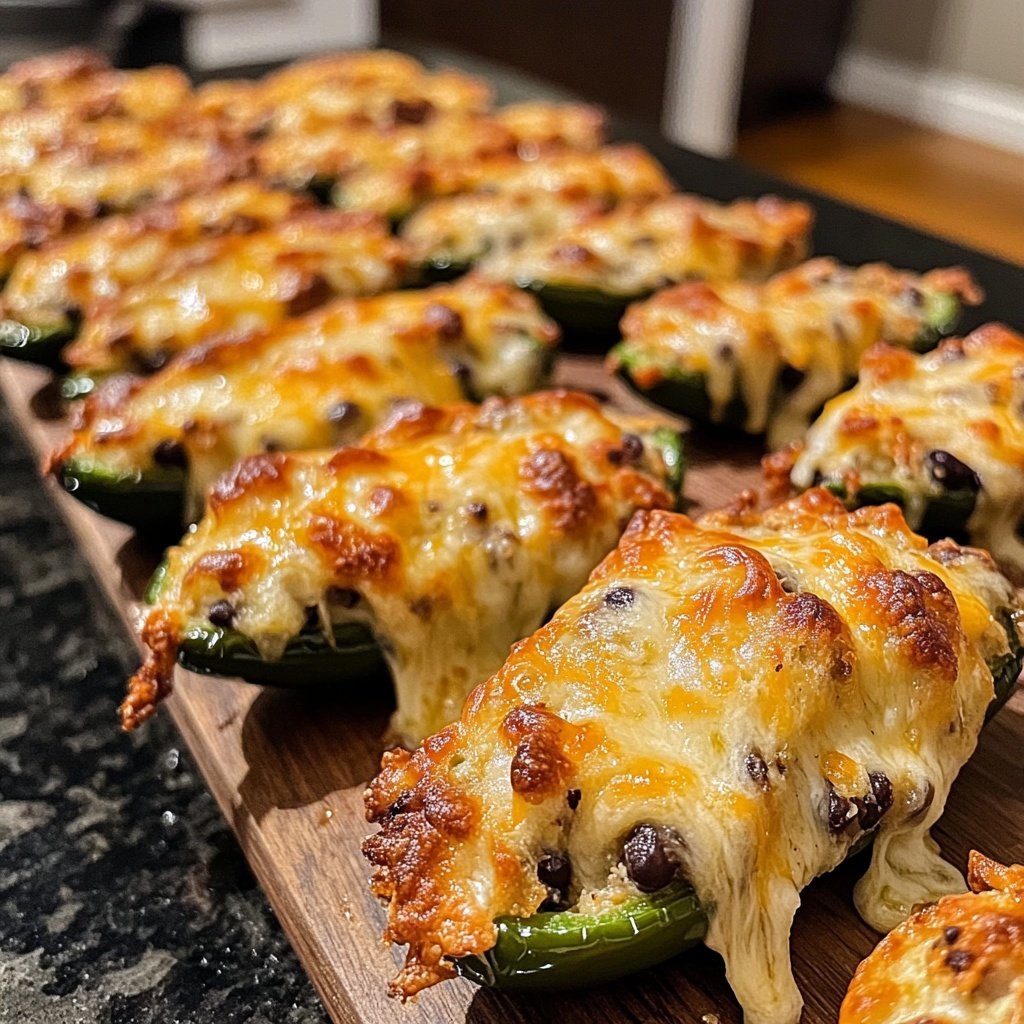 Jalapeno Poppers Stuffed with Black Beans