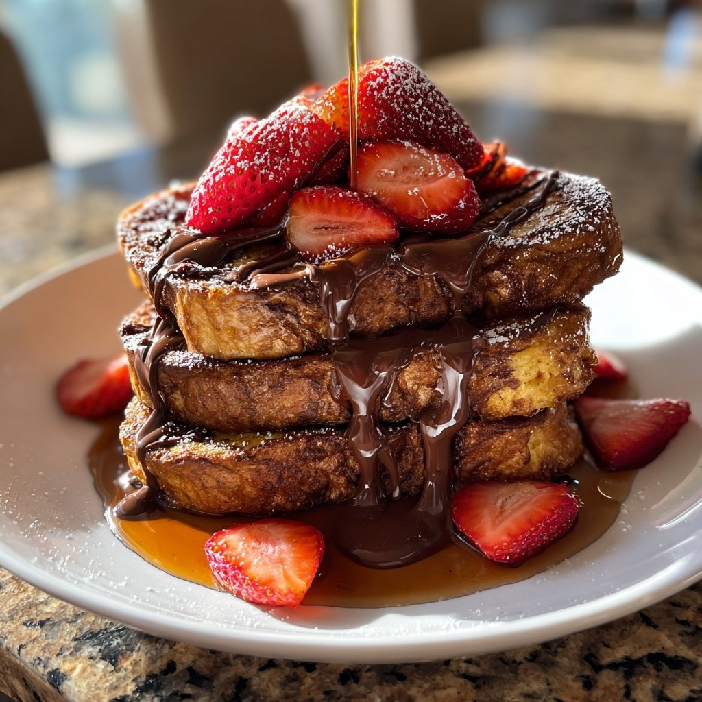 Valentines Breakfast Chocolate French Toast